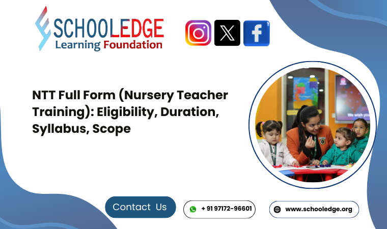 NTT Full Form (Nursery Teacher Training): Eligibility, Duration, Syllabus, Scope 